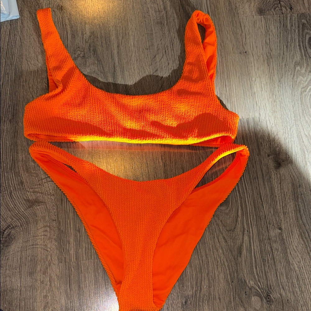 Daily Drills Orange Ribbed Bikini!
